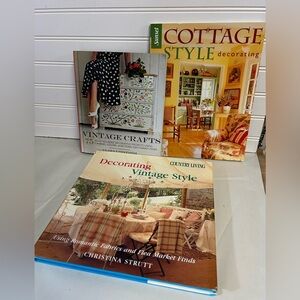Lot of 3 Vintage Style Decorating Books Crafts Farmhouse Cottage decor